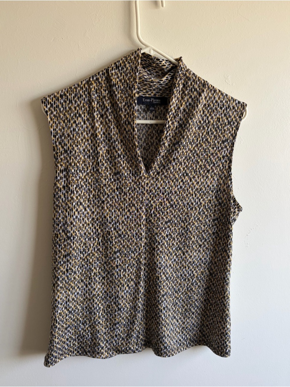 Evan-Picone Sleeveless V-Neck Blouse Black and other colors. See Photos